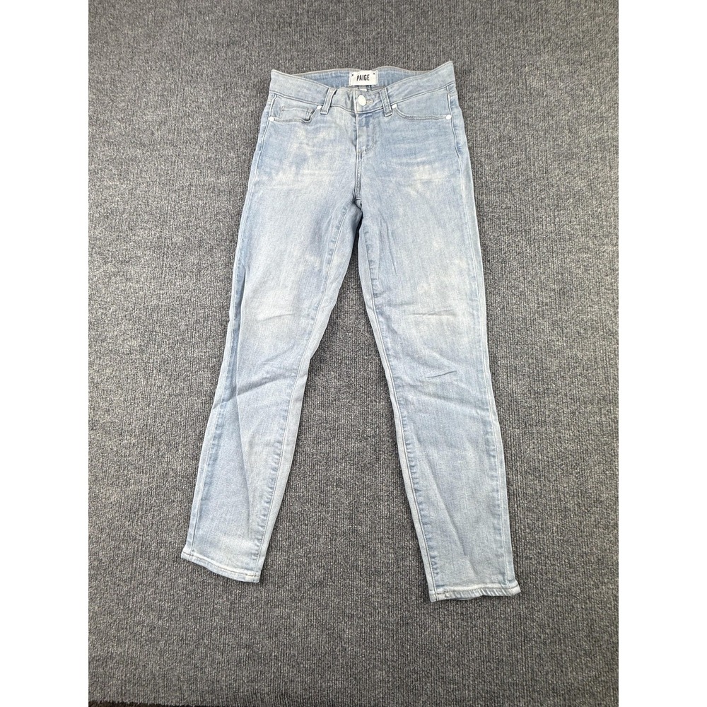 Paige Verdugo Ankle Jeans Womens 26 Light Wash Mid Rise Skinny Stretch Denim